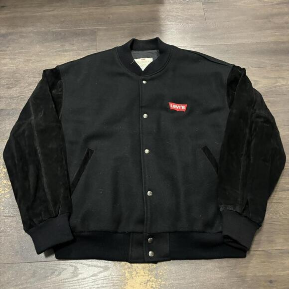 vintage Levi’s blue jeans factory made varsity jacket 90s XL - Picture 3 of 6